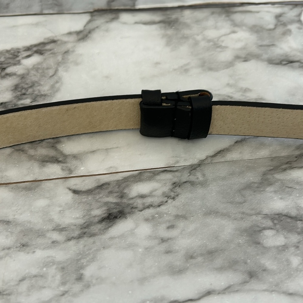 Chico’s Belt Genuine Leather black with silver buckle small medium adjustable - Picture 4 of 8